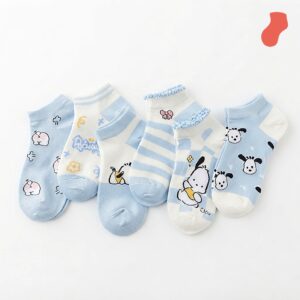 Lilac Doggy Ankle Socks