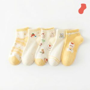 Cute Yellow Teddy Bear Ankle Socks