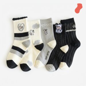 Cow Print Crew Socks