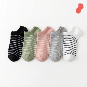 Striped No-Show Socks