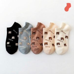 WHOM Teddy Bear No-Show Socks