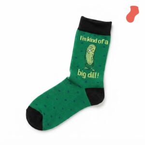 Long socks with cartoon pickle print