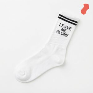 Long socks with LEAVE ME ALONE print
