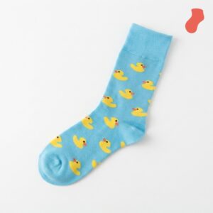Long socks with blue duck print
