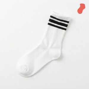 Long striped socks black and white